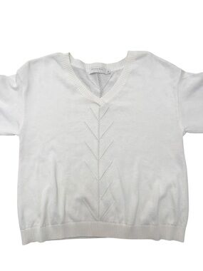 Mododoc Cream V-Neck Knit Top